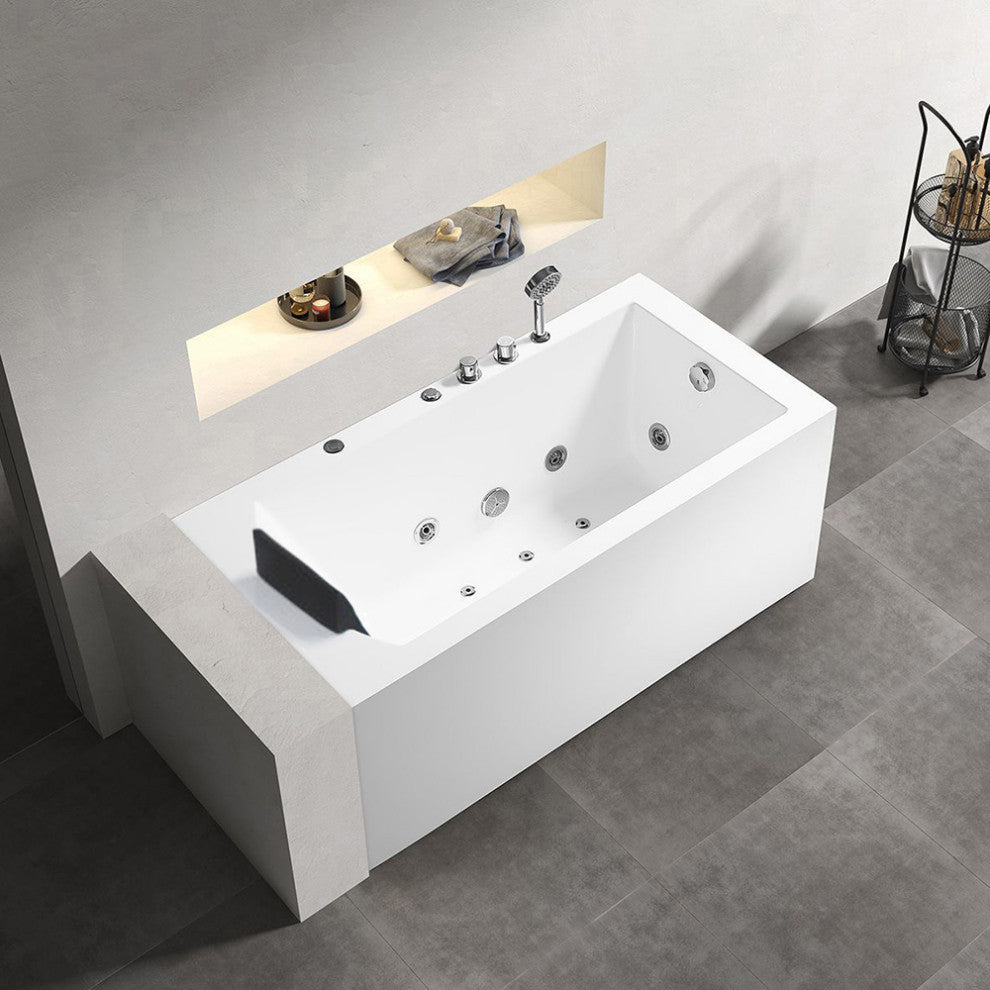 ARIEL Platinum 59" Right Drain Rectangular Alcove Whirlpool Bathtub