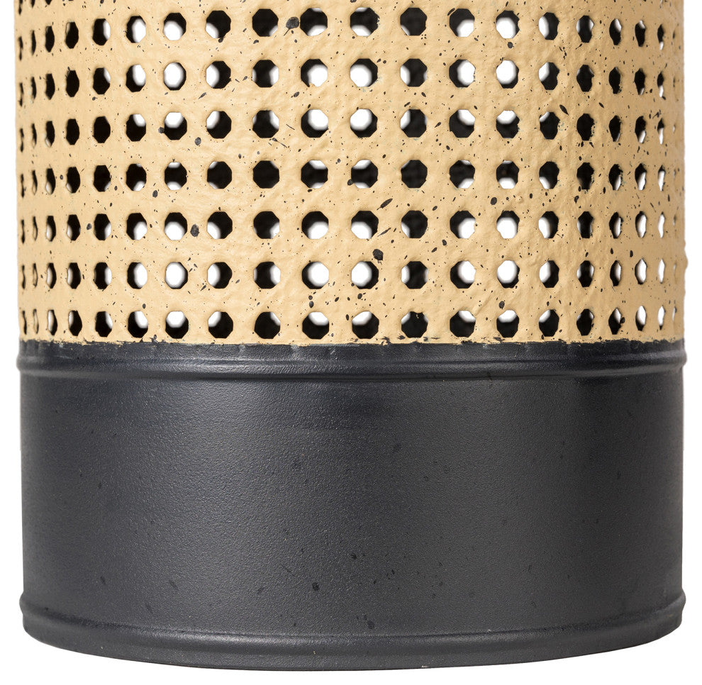 Boho Decorative Gold/Black Floor Metal Vase, Set of 2