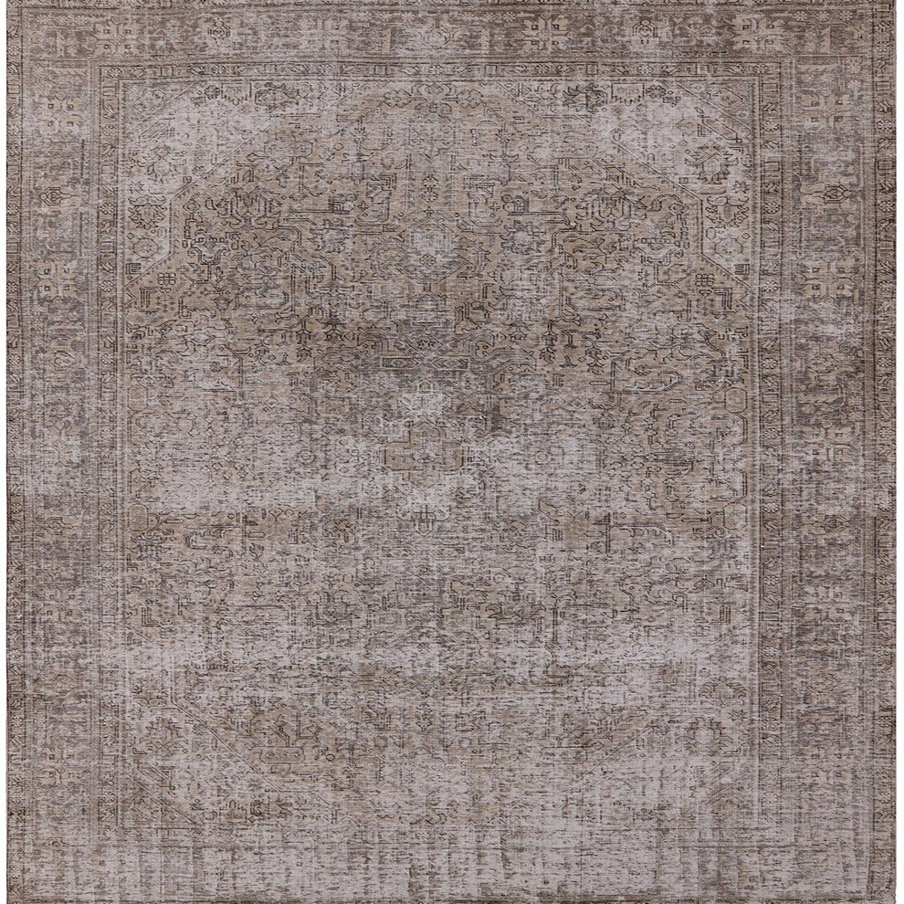 Ahgly Company Indoor Square Mid-Century Modern Area Rugs, 7' Square