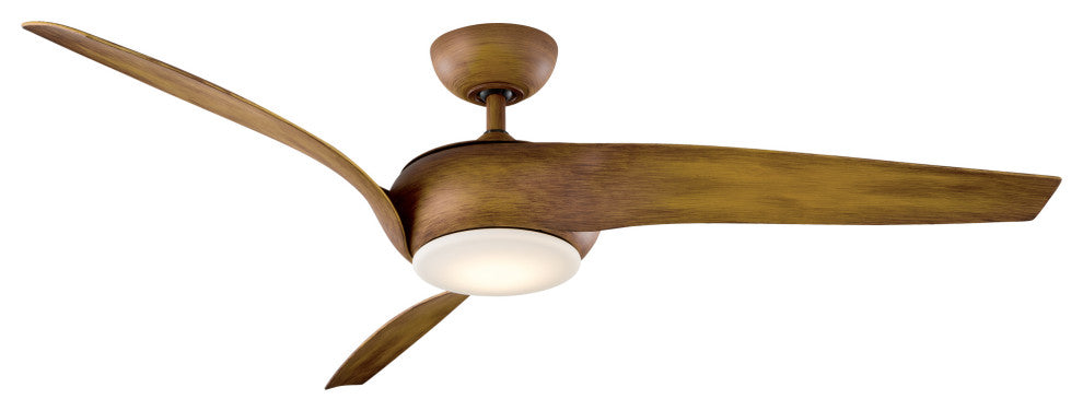 Nirvana 56" Indoor/Outdoor Smart Ceiling Fan, Distressed Koa, 2700K Light Kit