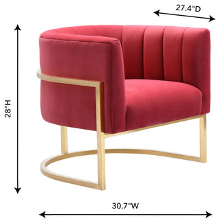 TOV Furniture Magnolia Hot Pink Velvet Chair