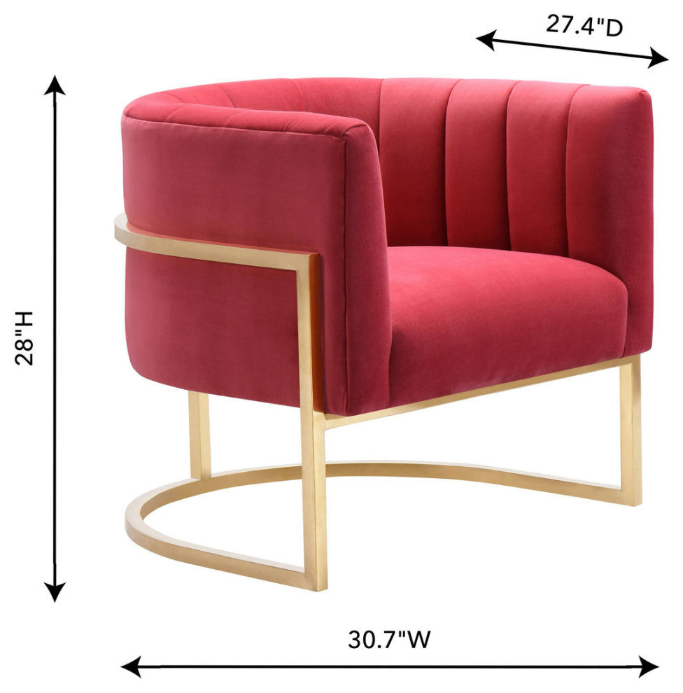 TOV Furniture Magnolia Hot Pink Velvet Chair