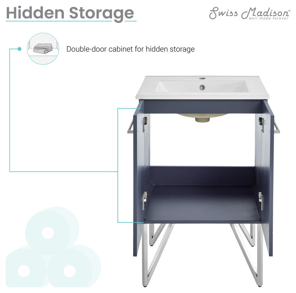 Annecy 24" Bathroom Vanity, Cinder Purple