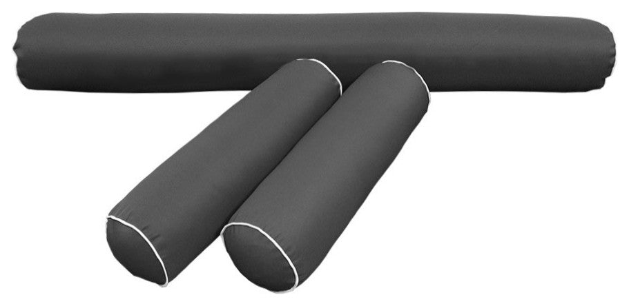 Style 6 Twin-XL Contrast Pipe Trim Bolster Pillow Outdoor Slip Cover ONLY AD003