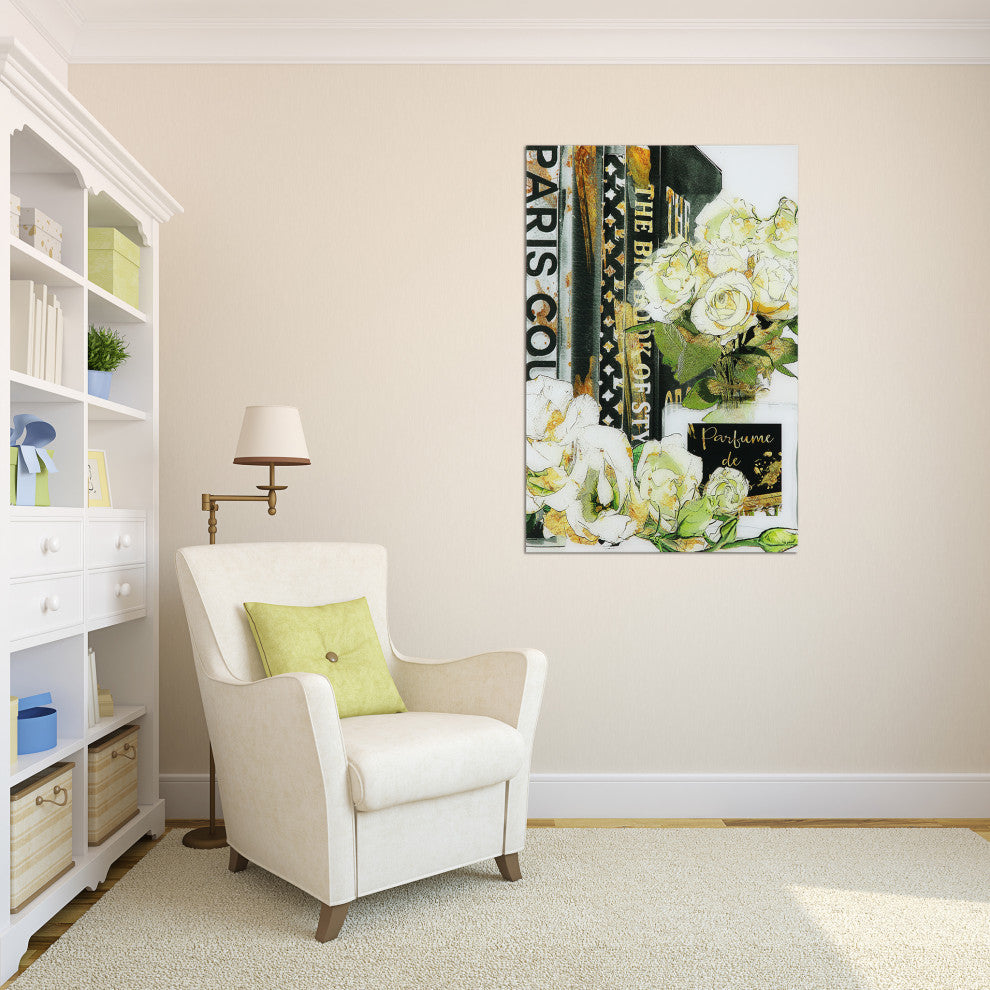 "Big Book of Style" Frameless Free Floating Tempered Glass Panel Graphic Art