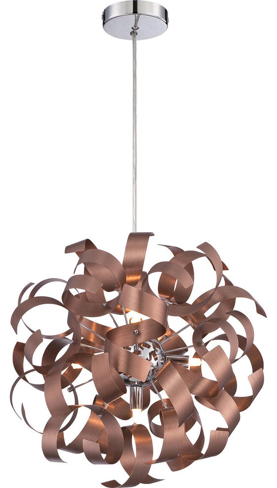 Quoizel RBN2817SG Five Light Pendant Ribbons Satin Copper
