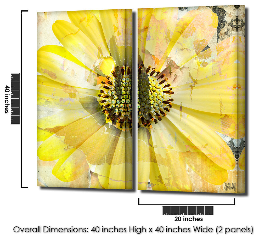 Painted Petals XCVI Wrapped Canvas, 2-Piece Set