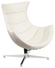 Creamy White LeatherSoft Swivel Cocoon Chair