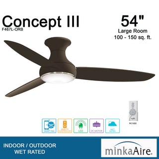 MinkaAire Concept III Outdoor 54 LED Concept III 54" 3 Blade - White