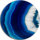 Blue Agate Crystal, Abstract Digital Art Disc Metal Wall Art, 11"