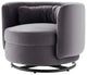 Armchair Swivel Accent Chair, Black Gray, Velvet, Modern, Cafe Hospitality