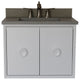 31" Single Vanity, White Finish With Gray Concrete Top And Rectangle Sink
