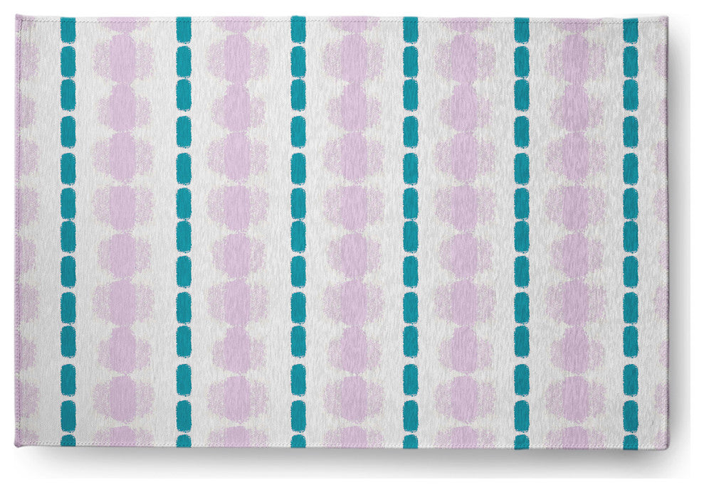 Watercolor Stripe Spring Chenille Rug, Purple-Blue, 2'x3'