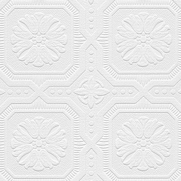 Geometric Tile Paintable Wallpaper, 1 Bolt