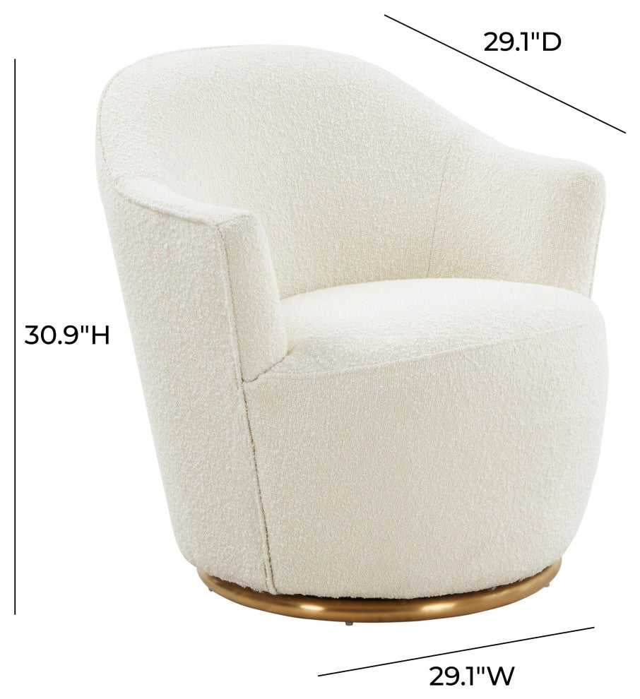 Skyla Boucle Swivel Chair, Beige