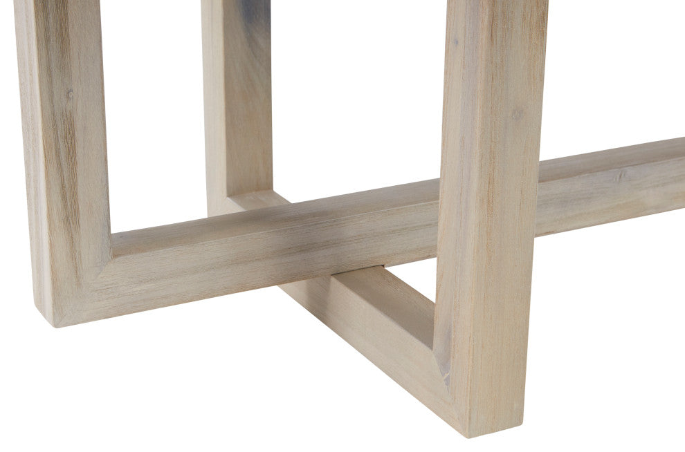 White Wash Trestle Dining Table, 78