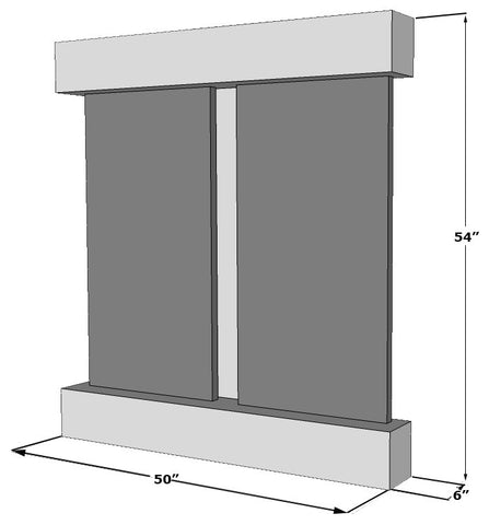 Aspen Falls Water Fountain, Natural Green Slate, Rustic Copper, Square