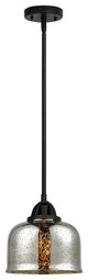 Large Bell Mini Pendant, Matte Black, Silver Plated Mercury
