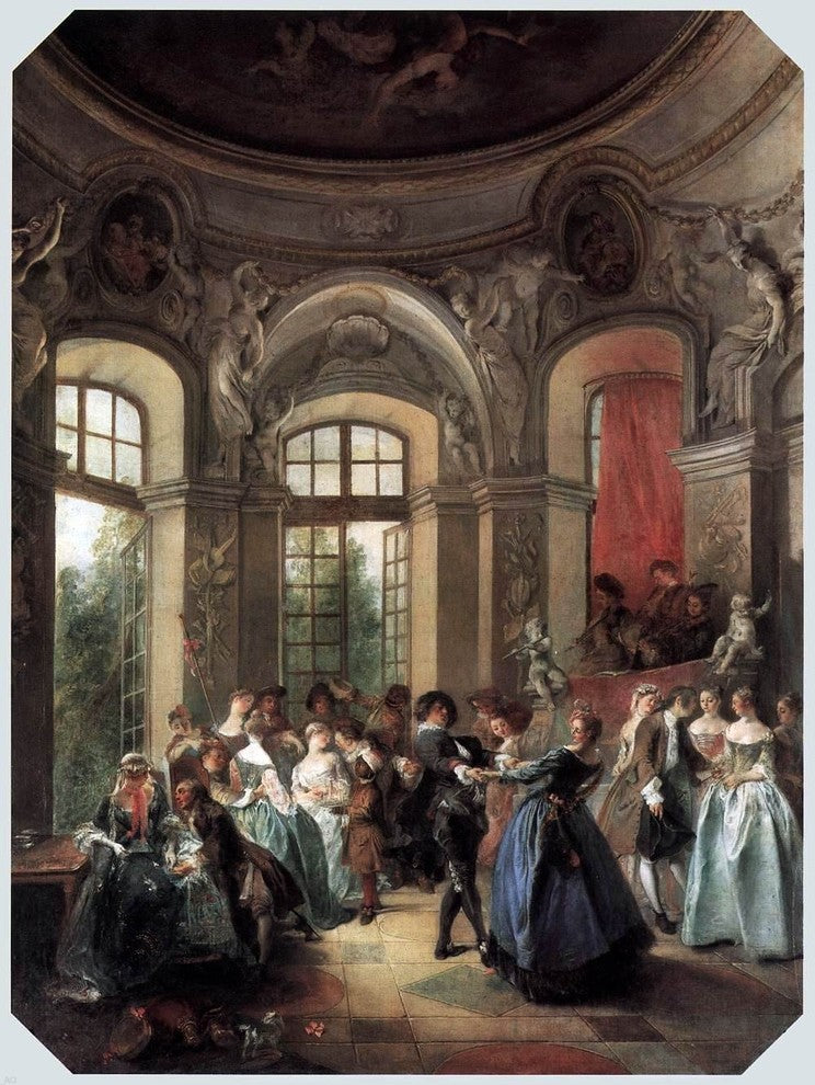Nicolas Lancret Dance in a Pavilion, 21"x28" Wall Decal