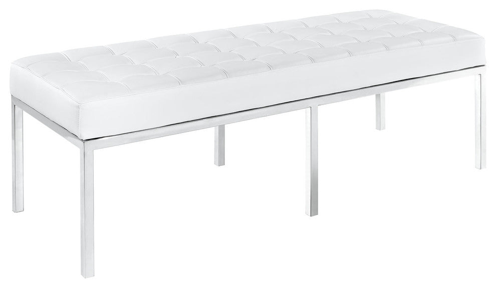 Loft Three-Seater Bench, Cream White