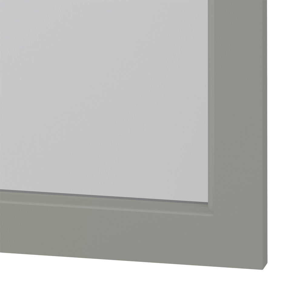 Framed Wall Mounted Bathroom Mirror, Gray;, 32" X 32"