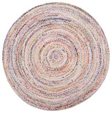 Safavieh Braided Collection BRD210 Rug, Ivory/Multi, 4' Round