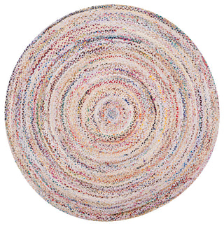 Safavieh Braided Collection BRD210 Rug, Ivory/Multi, 4' Round