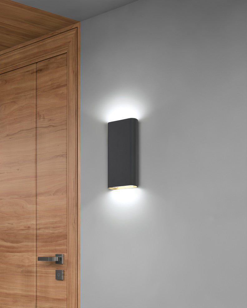 Lux, Bi-Directional Tall Wall Sconce, Black