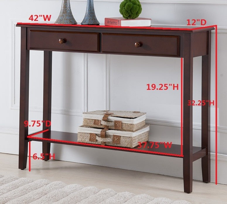 Tomag Wood Console Table, Walnut