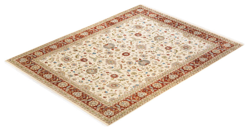 Unnao, One-of-a-Kind Hand-Knotted Area Rug Ivory, 9'1"x12'3"