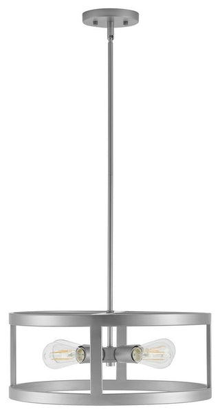 Athenae 4-Light Convertible Ceiling Pendant Light With LED Bulbs, Antique Silver
