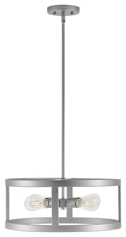 Athenae 4-Light Convertible Ceiling Pendant Light With LED Bulbs, Antique Silver