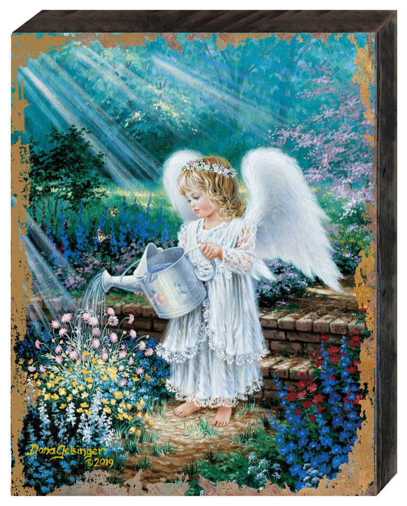 An Angels Gift Wooden Block, 7 X 5.5