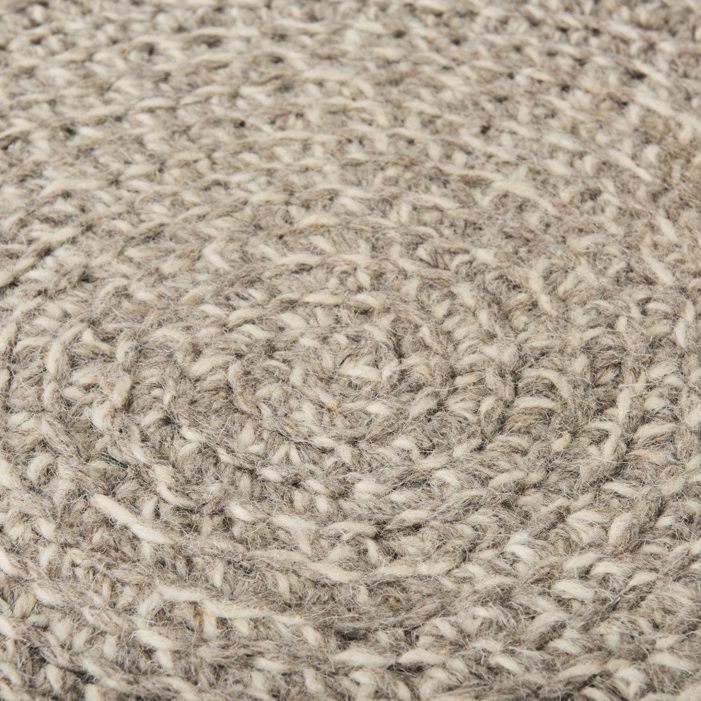 Bina Light Gray 4-Legged Wool Stool