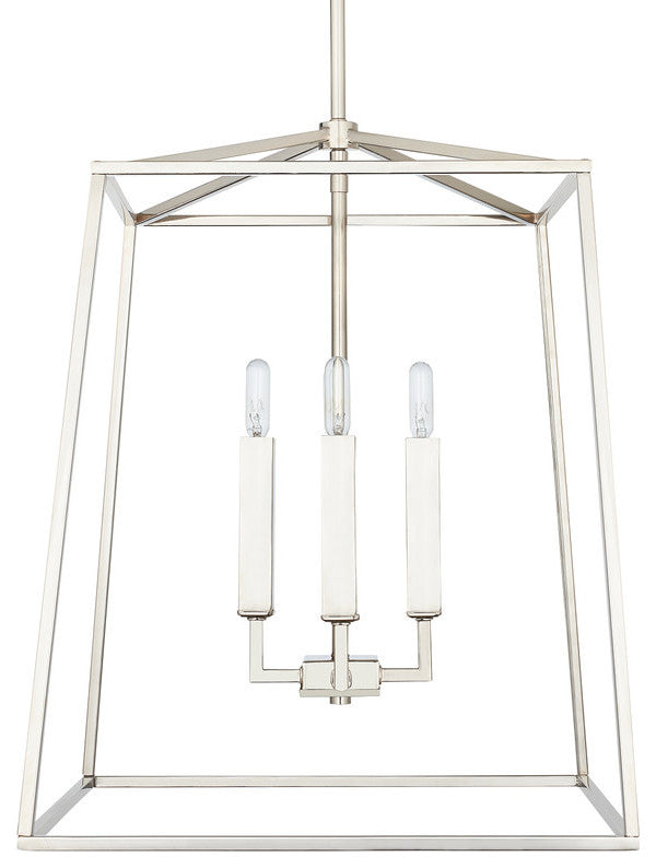 Capital Lighting 537642 Thea 4 Light 16"W Taper Candle Pendant - Polished
