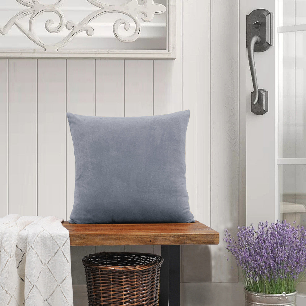 Supersoft Throw Pillow Cover 4 Piece Set, Lilac Grey