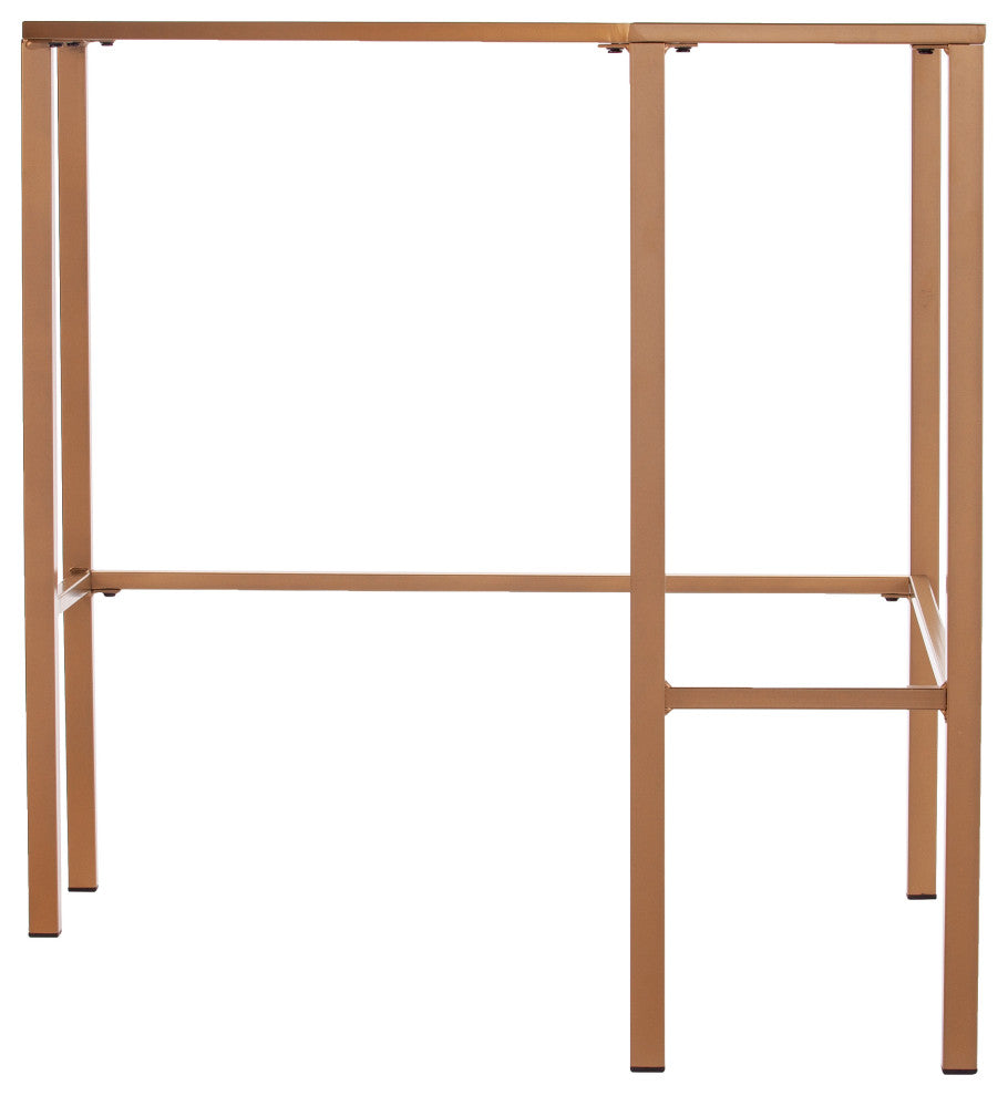 Oren Metal/Glass Corner Desk, Soft Gold