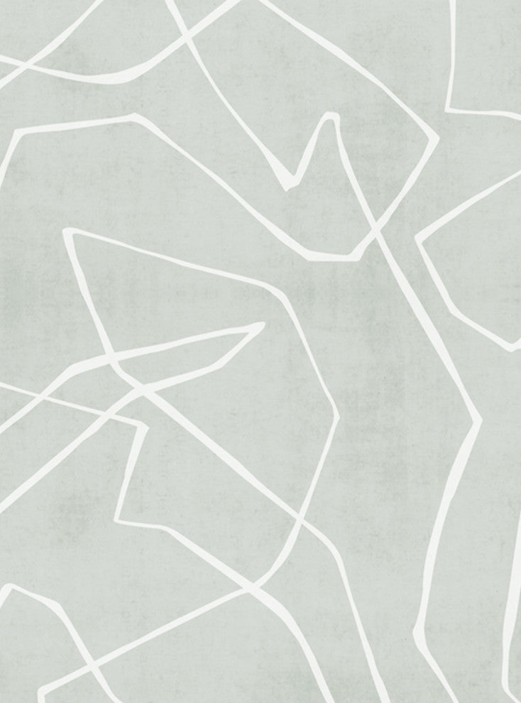 Entangled Lines Textured Look Background Peel and Stick Vinyl Wallpaper, Sage, 24"x108"