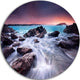Fascinating View Of Rocky Coast, Seashore Round Metal Wall Art, 11"