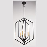 Riley 18" 4 Light Pendant Black and Satin Brass
