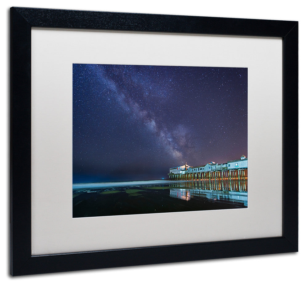 Michael Blanchette 'Pier in the Stars' Art, Black Frame, White Mat, 20x16