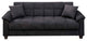 Benzara BM168794 Microfiber Adjustable Sofa With 2 Pillows, Ebony Gray