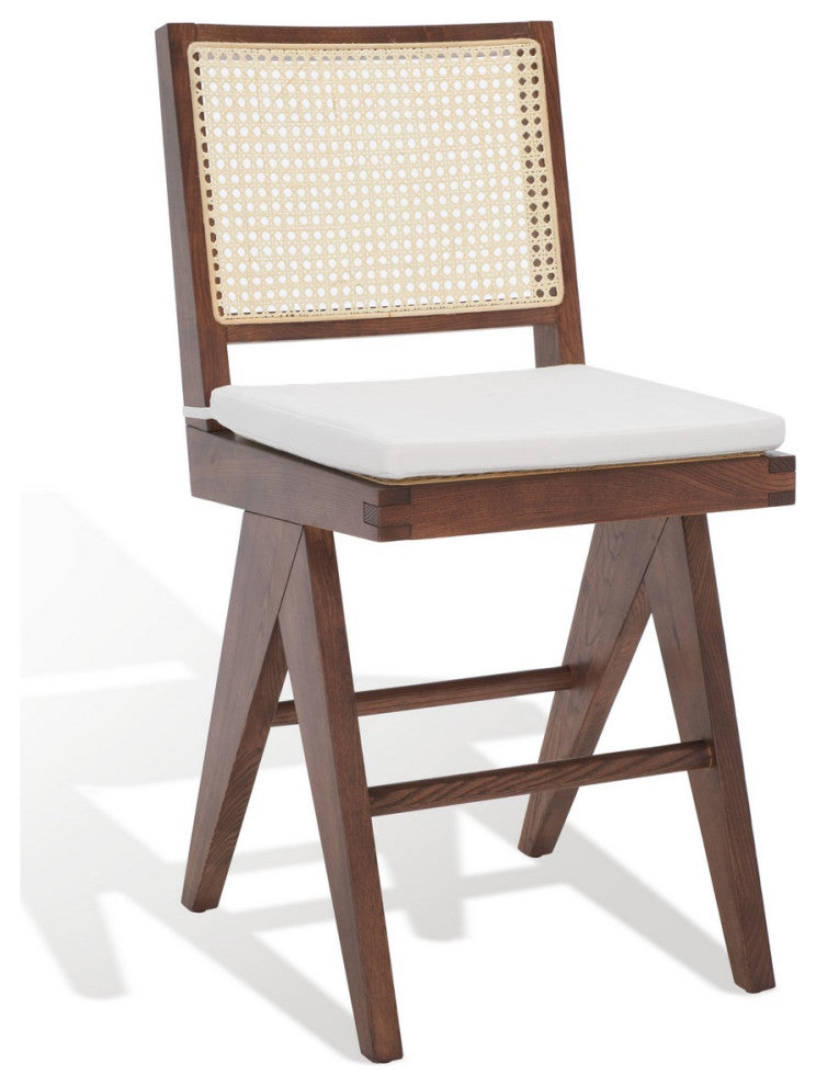 Safavieh Couture Colette Rattan Counter Stool, Walnut/Natural