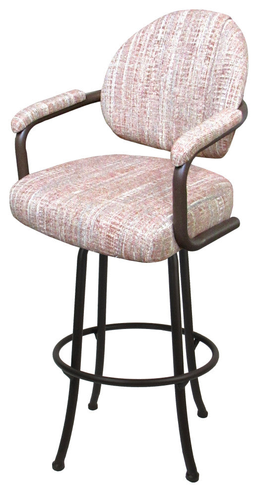 Swivel Counter Metal Pub Set - M-70 Stools 26" or 30", Watusi Madder - Brown, 26", Crackle Glass
