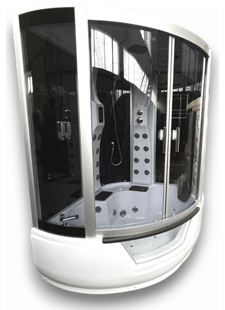 Whirlpool Corner Bathtub Shower 59.05" x 59.05" with Heater - Montecarlo