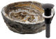 Natural Travertine Onyx Stone Vessel Bath Sink with Drain, Oil Rubbed Bronze