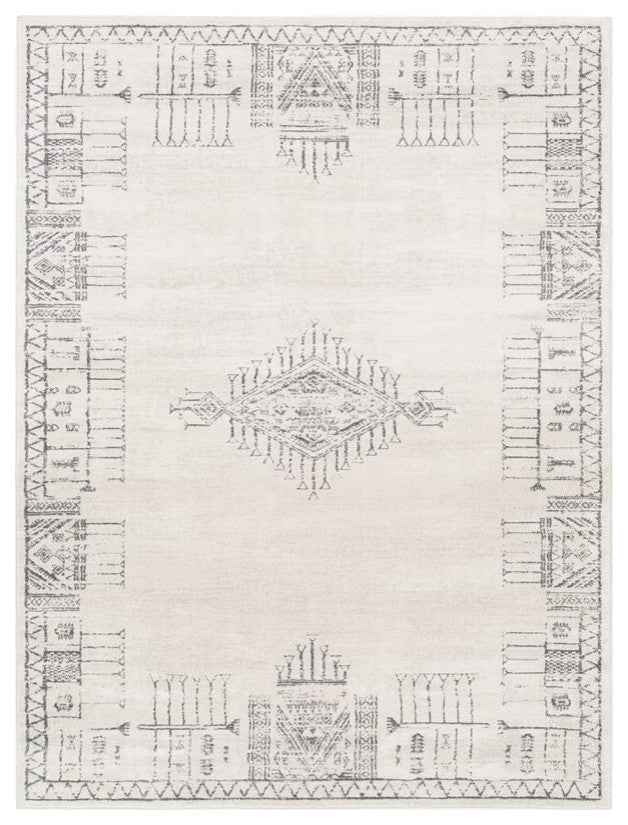 Surya Roma ROM-2346 9'x12'3" Rug, Medium Gray/Light Gray/White
