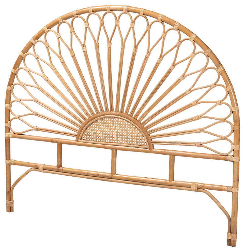 Perenna Modern Bohemian Natural Rattan King Size Standalone Headboard