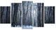 Thick Woods in Winter Forest, Modern Forest Canvas Art, 60"x32", 5 Panels