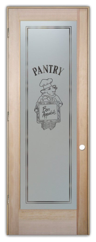 Pantry Door - Piggy Chef - Douglas Fir (stain grade) - 30" x 96" - Knob on...